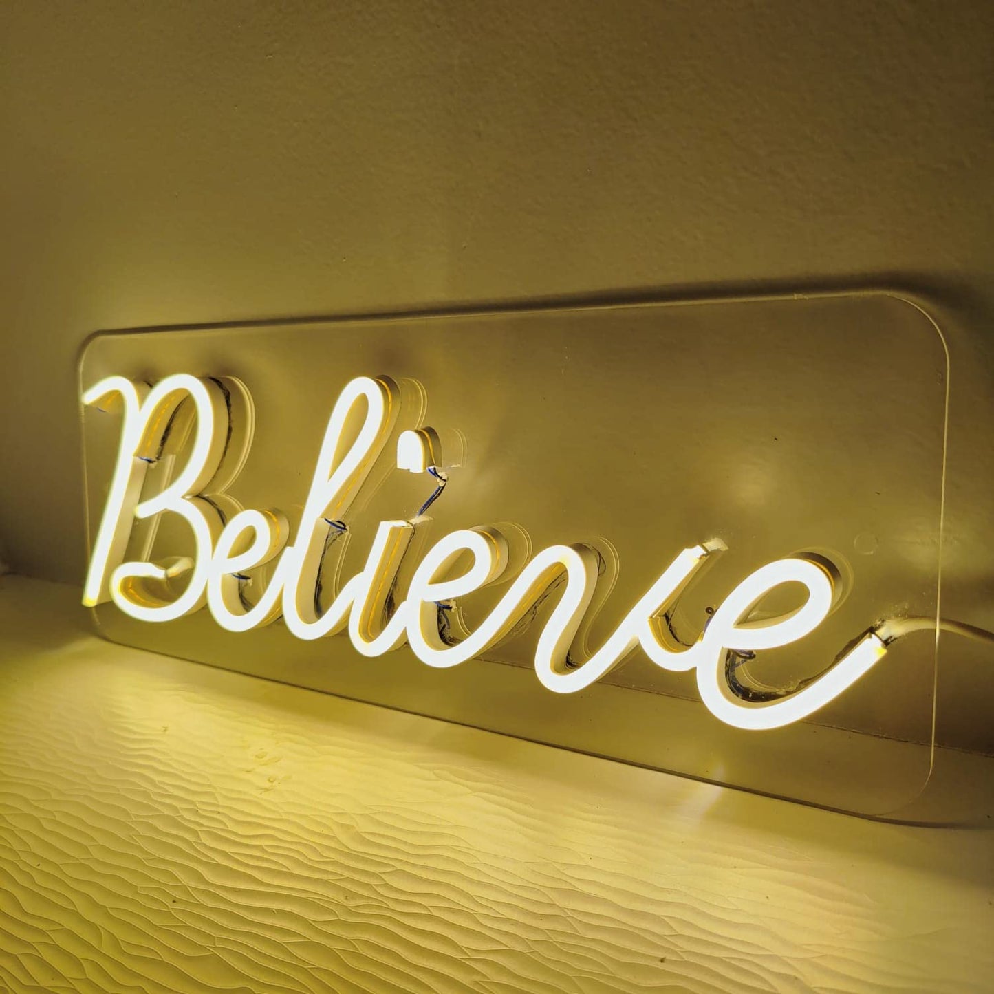 Believe Neon Sign (6x12 inches) (Warm White)