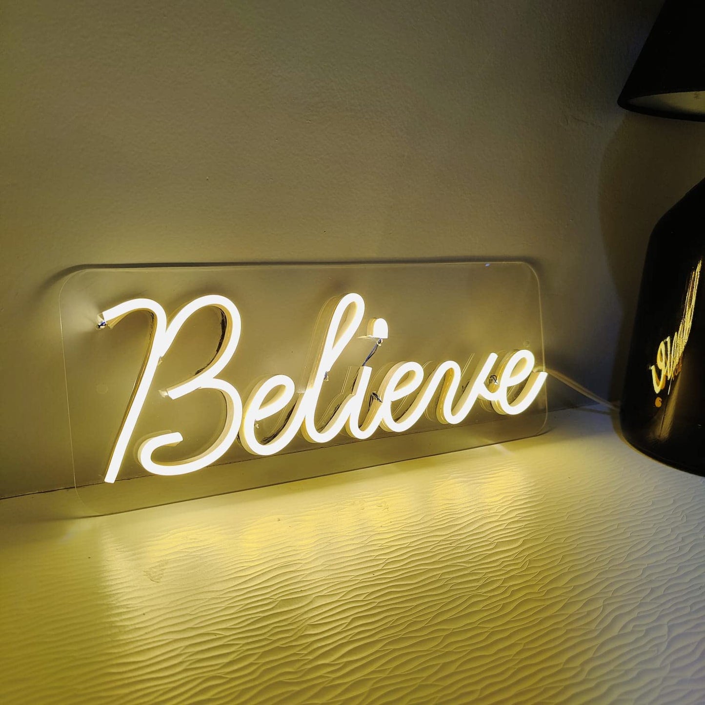 Believe Neon Sign (6x12 inches) (Warm White)
