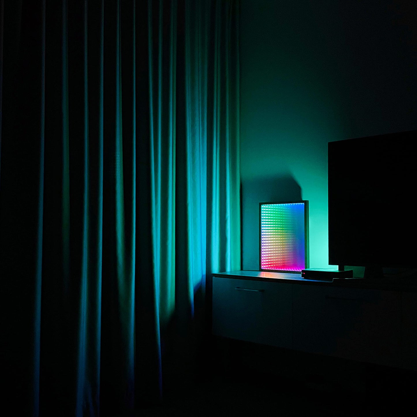 LED Infinity Mirror, 3D Tunnel Mirror, Light Portal, Infinity Light, Gaming Lamp, Wall Hanging 18x18 inches