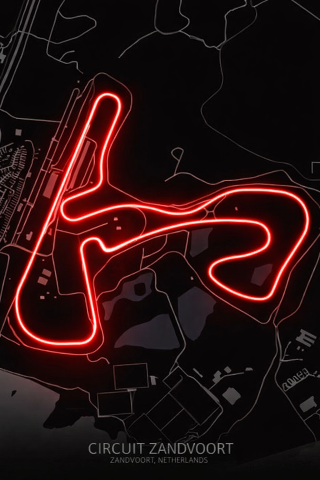 Zandvoort F1 Circuit Wall Art – Dutch Grand Prix Track LED Style Poster