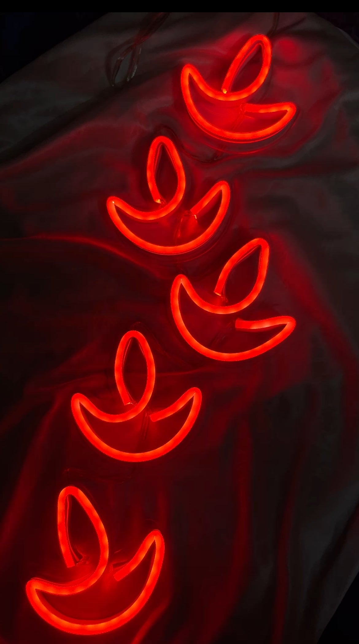 Happy Diwali Diya neon sign (3" Size X 5 Diyas)