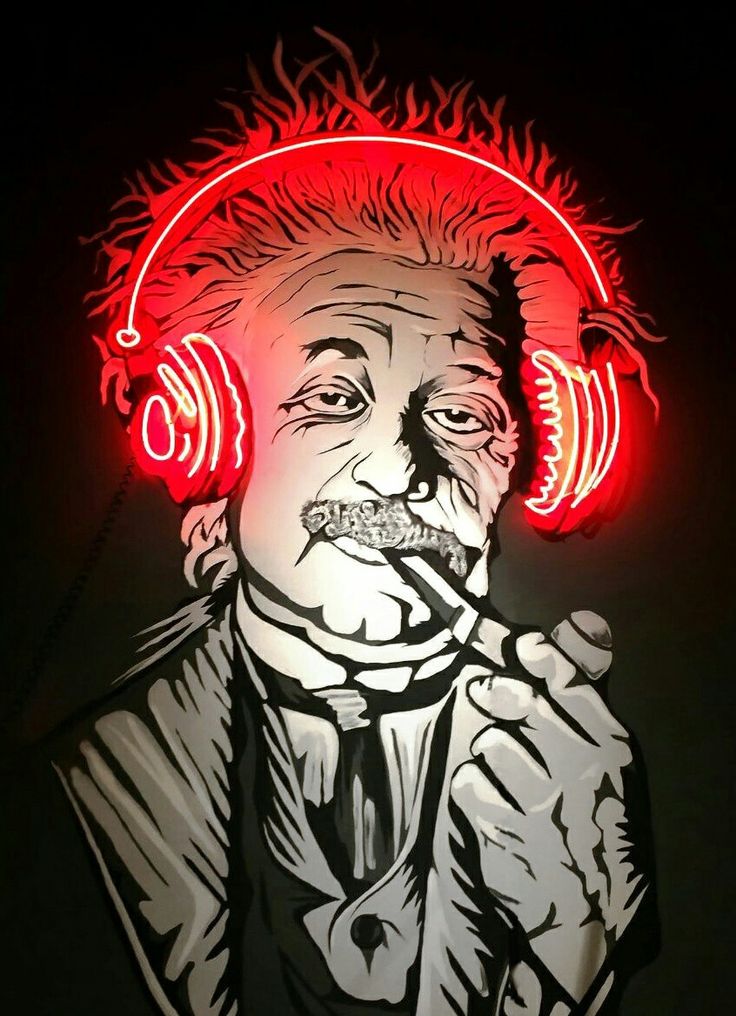 Neon Genius Vibes – Scientist Headphones LED Wall Art