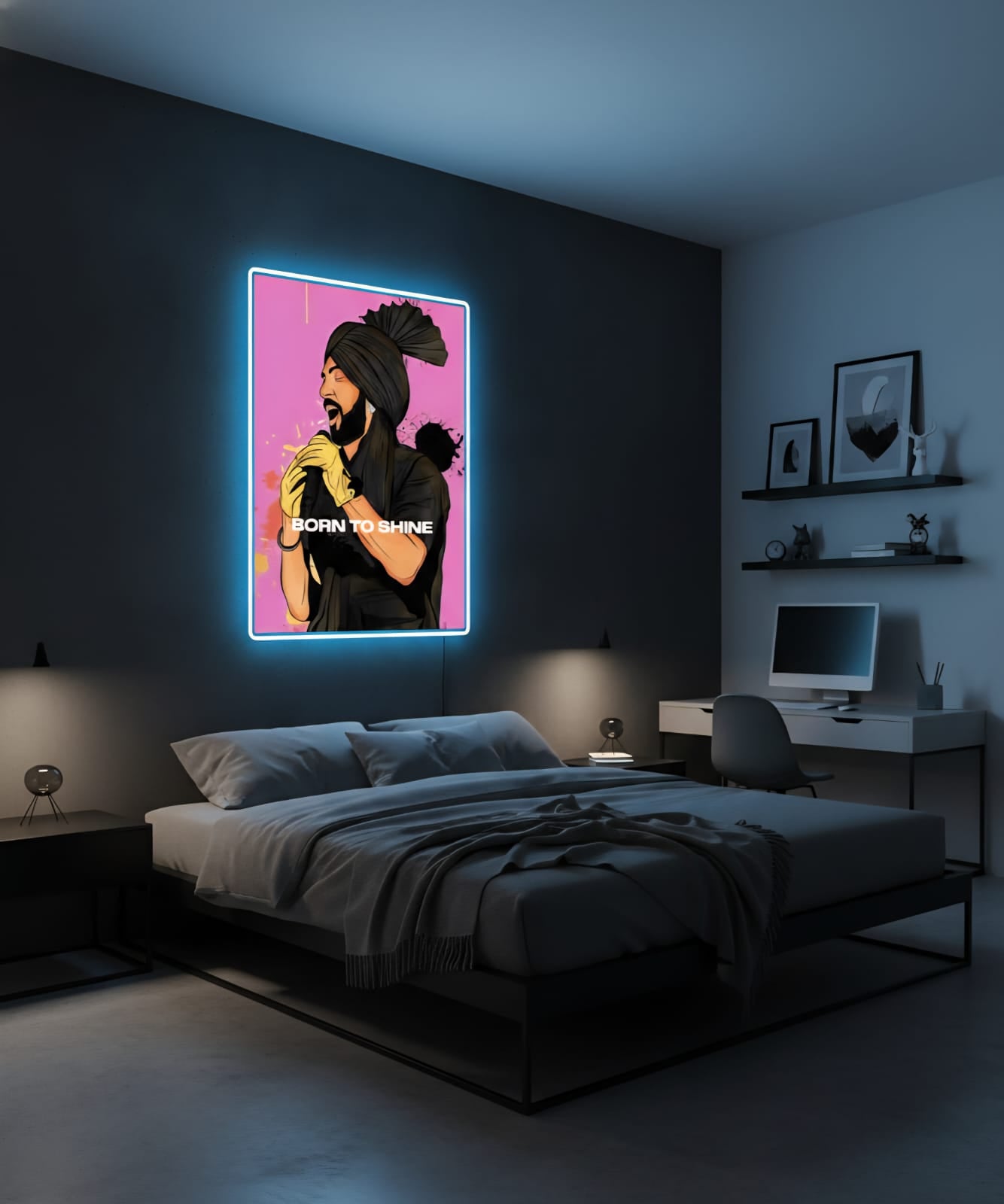Born to Shine – Diljit Neon Sign.