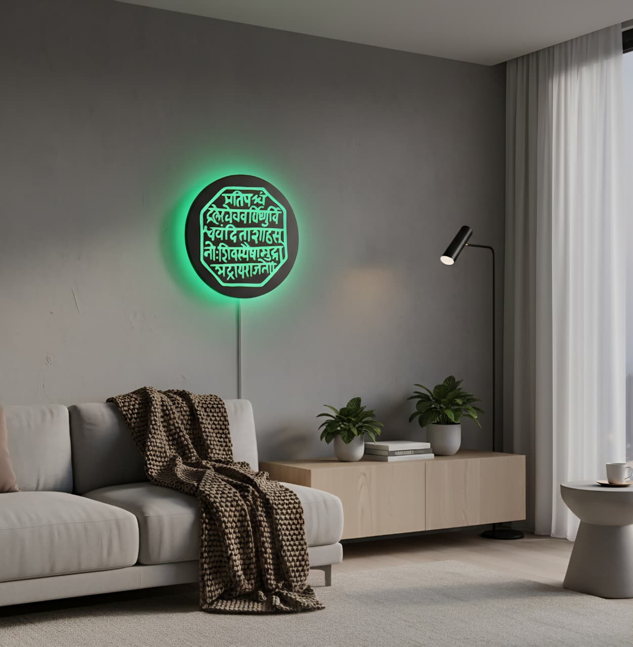 Chhatrapati Shivaji Maharaj Rajmudra Neon Sign | Maratha Seal LED Wall Art