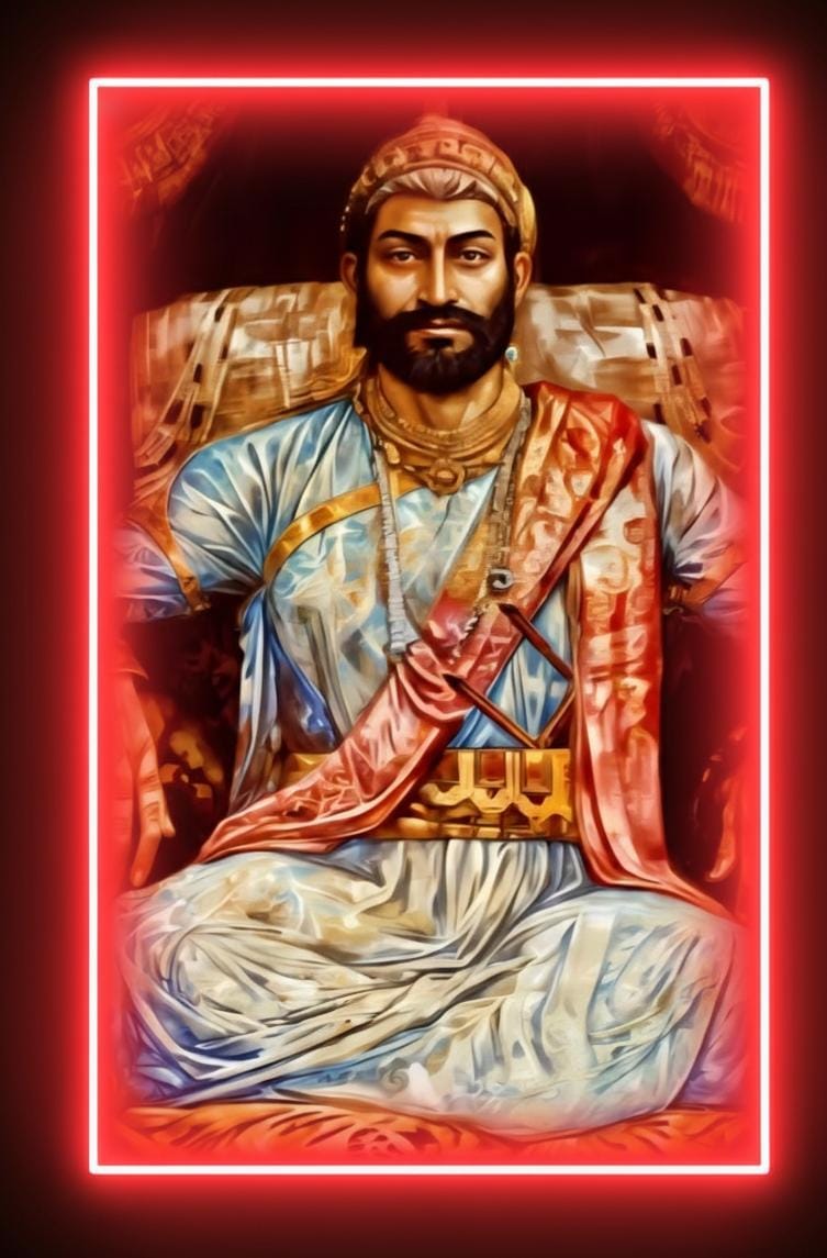 Royal Glow: Chhatrapati Shivaji Maharaj Neon Wall Art
