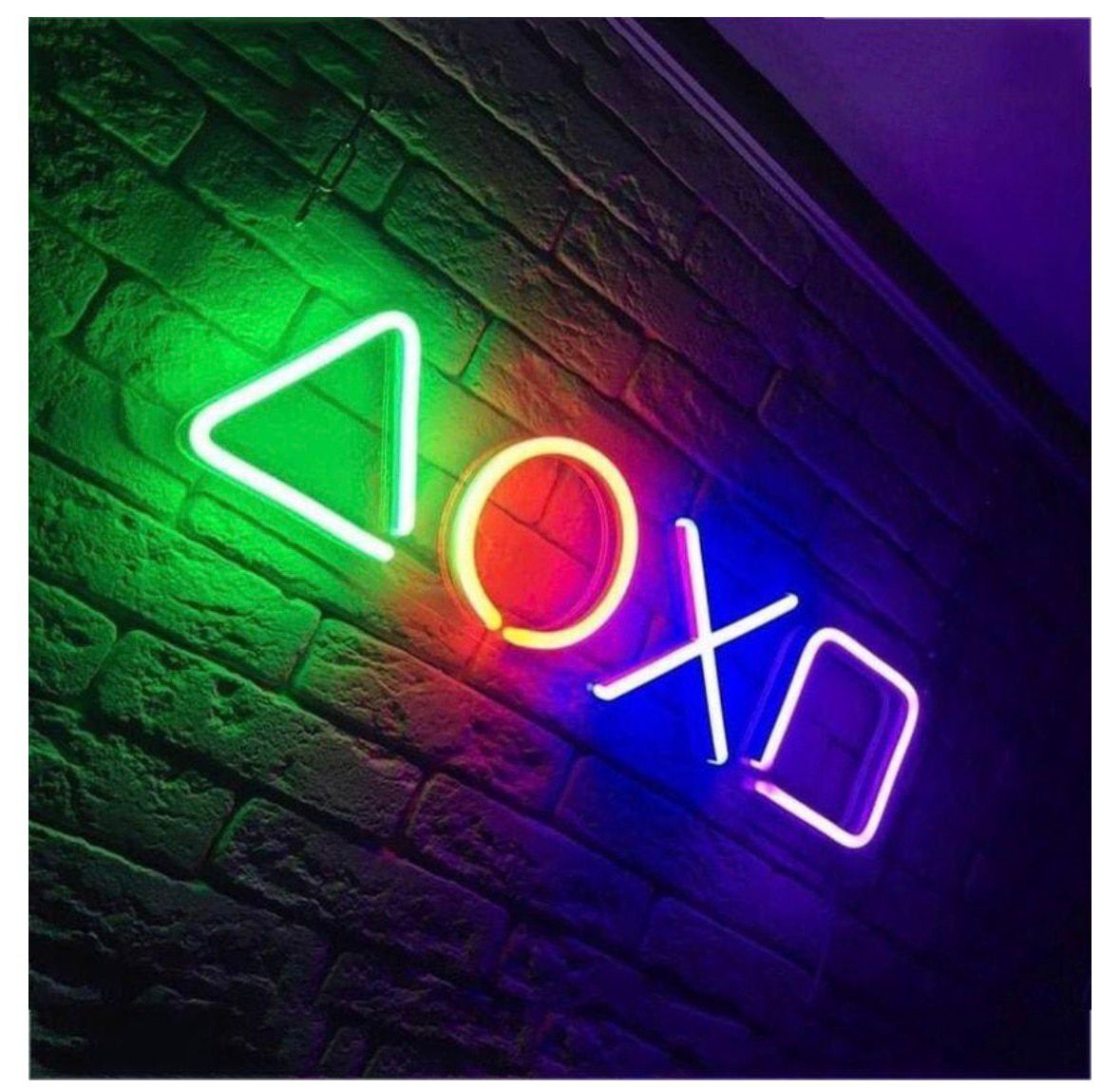 PlayStation Controller Symbols Neon LED Wall Sign Game Room