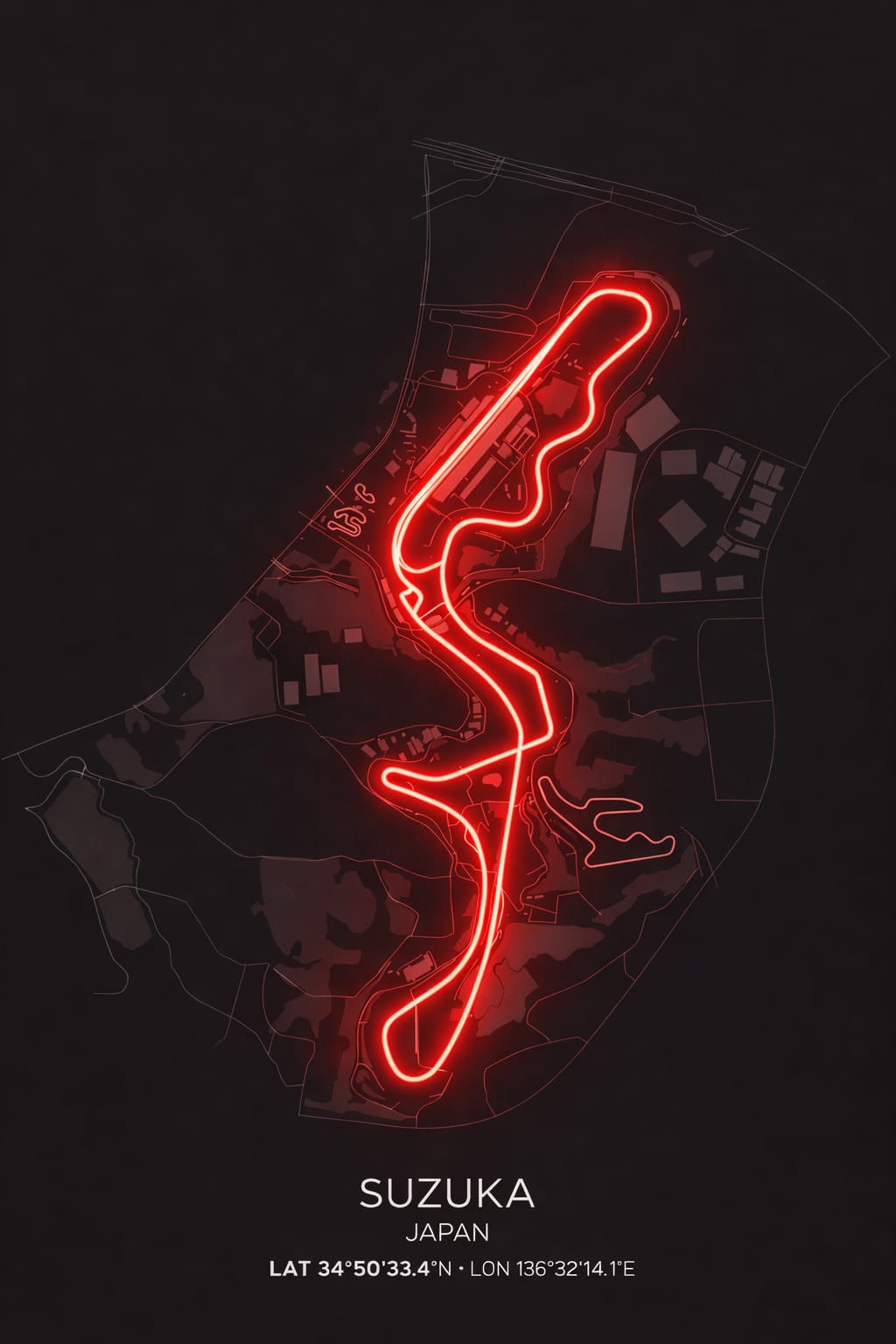Suzuka F1 Circuit Neon Wall Art – Japan Racing Track LED Decor | Neon Signs India — Image 2