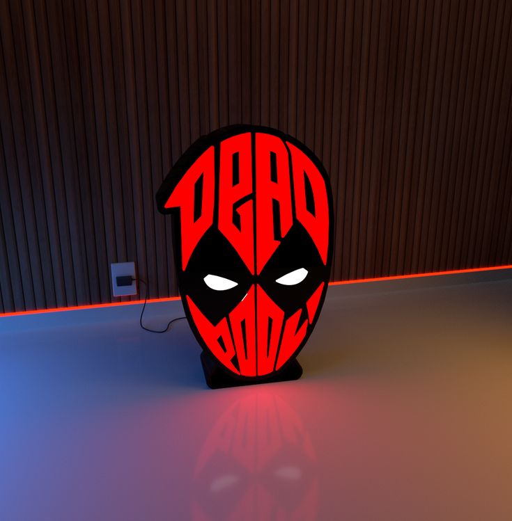 Deadpool LED Neon Desk Lamp – Superhero Mask Night Light - LED Neon Sign