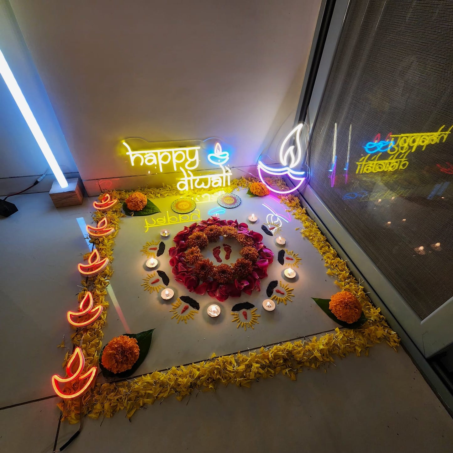 Diya Shape Neon for Diwali 10*10 inches