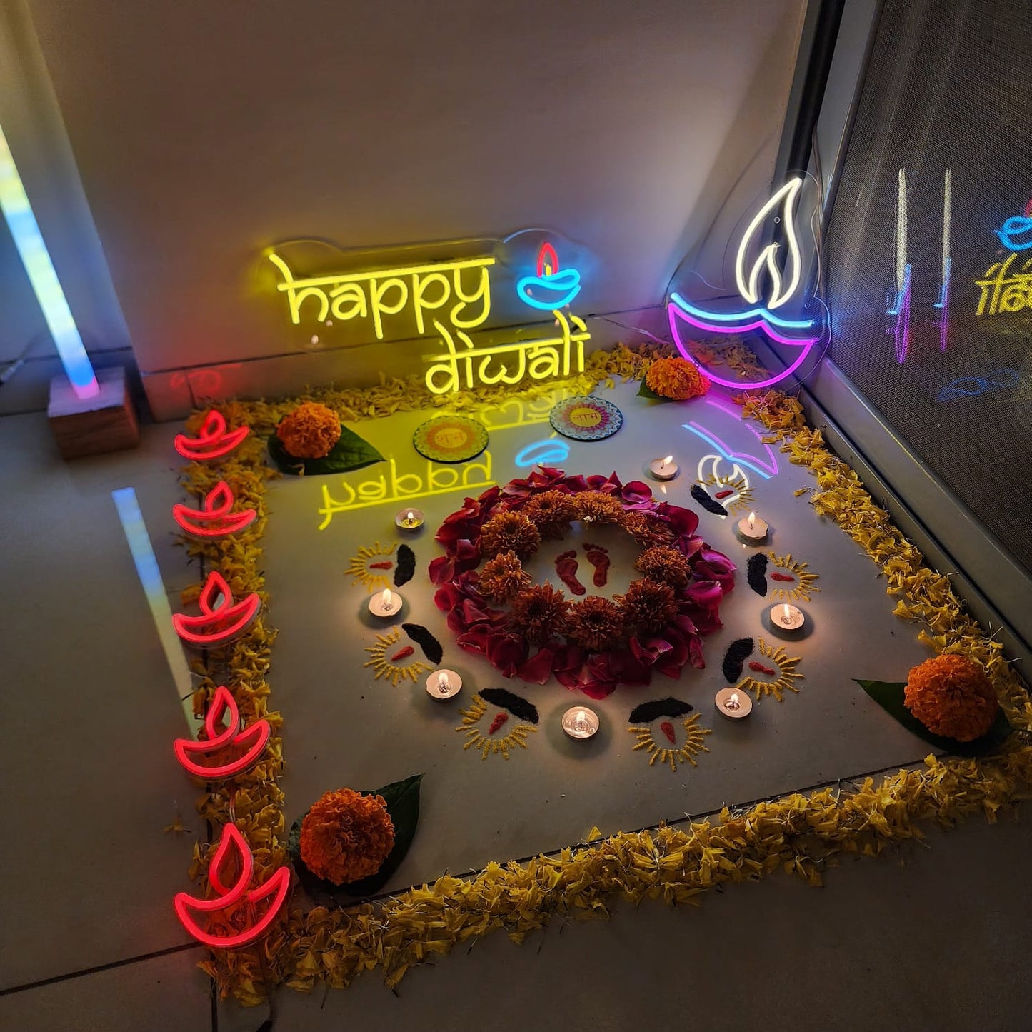 Diya Shape Neon for Diwali 10*10 inches