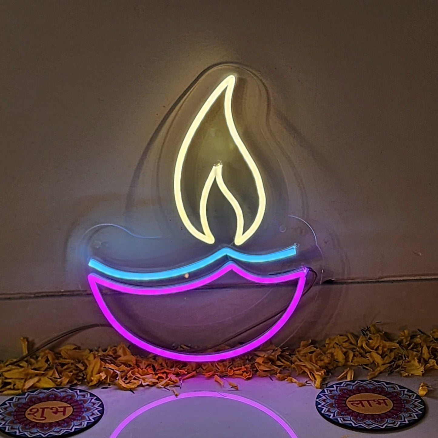 Diya Shape Neon for Diwali 10*10 inches