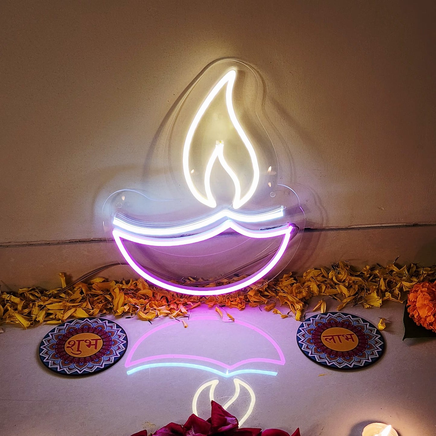 Diya Shape Neon for Diwali 10*10 inches