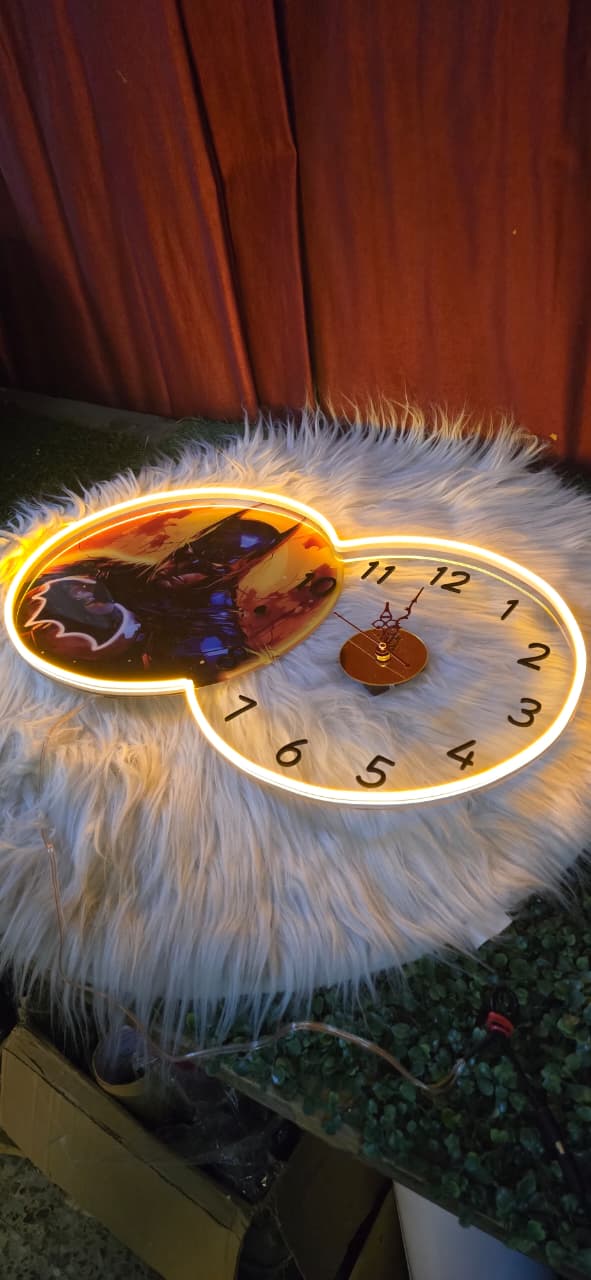 Batman Neon LED Wall Clock with Adjustable Brightness (14*24 inch)