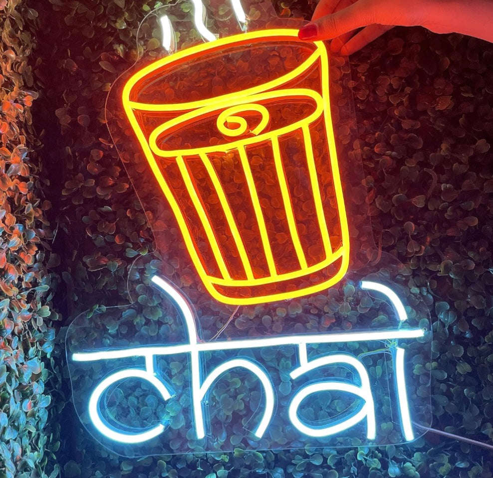 Chai Neon Sign Size (17x12 inch) Neonsignsindia
