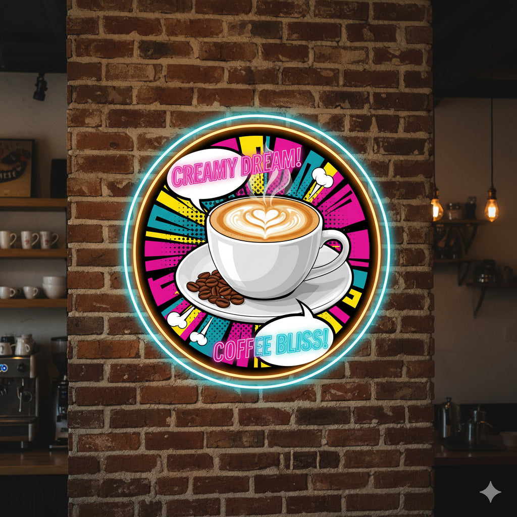 Coffee UV print Neon Sign Neonsignsindia