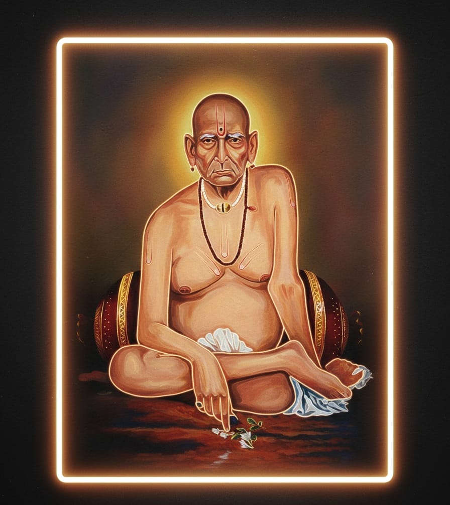 π§ Divine Light: Shree Swami Samarth Illuminated Devotional Art Neonsignsindia