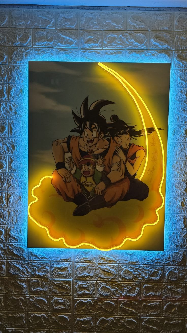 Goku & Dragon Ball Inspired Backlit LED Neon Wall Sign – Anime Light Art Neonsignsindia