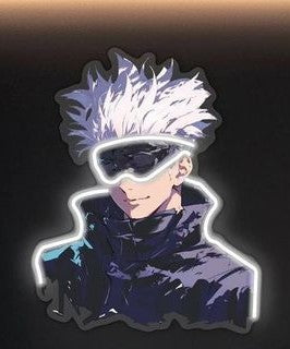 Mystic Anime Warrior Neon Wall Art – LED Glow Poster