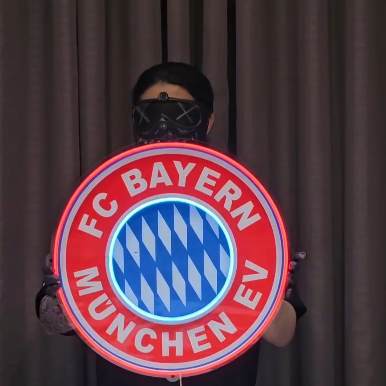 Football Logo Neon FC Bayern Munich UV print neon sign (18*18 inches) Neonsignsindia