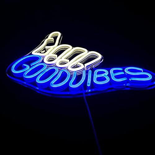 Good Vibes Neon Sign Light for Wall Décor 12*16 Inch Neonsignsindia