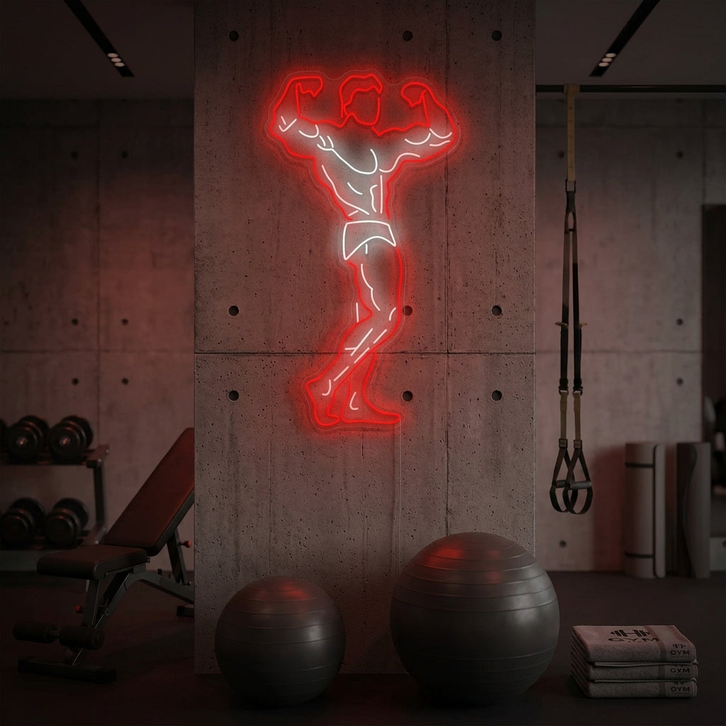 "Gym Hero" Neon Sign – Motivational LED Wall Art for Home Gym & Fitness Studio - LED Neon Sign