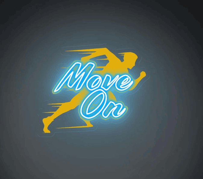 Move On Uv Print Neon Wall Art – Motivational Runner LED Neon Sign | Neon Signs India — Image 4
