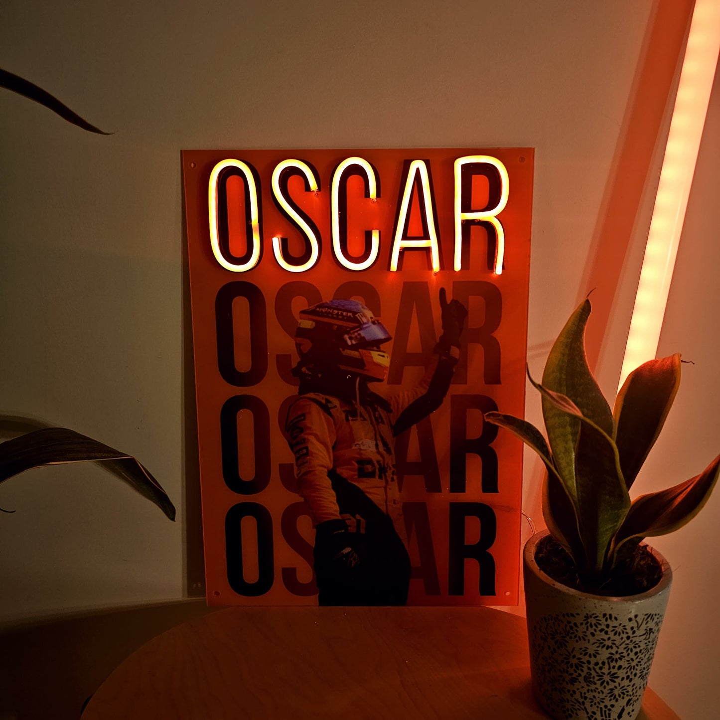 F1 Oscar Neon Sign – UV Printed LED Wall Art 18"x12" Inch