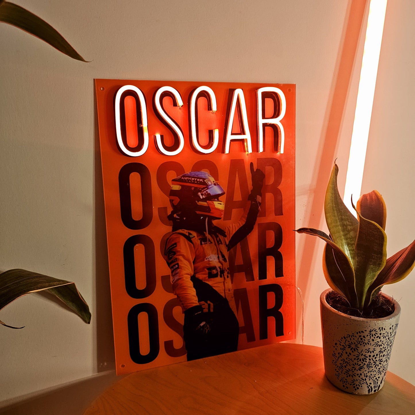 F1 Oscar Neon Sign – UV Printed LED Wall Art 18"x12" Inch