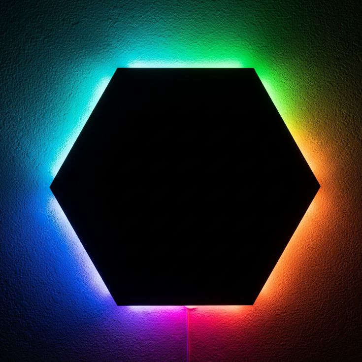 RGB Hexagon Neon Wall Light β Modern Geometric LED Wall Art Neonsignsindia