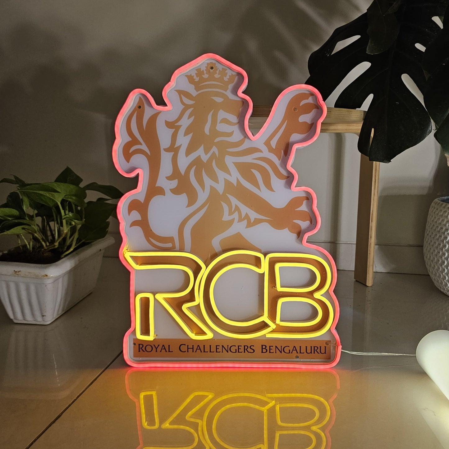IPL Cricket Logo RCB Royal Challengers Bengaluru Uv Print Neon