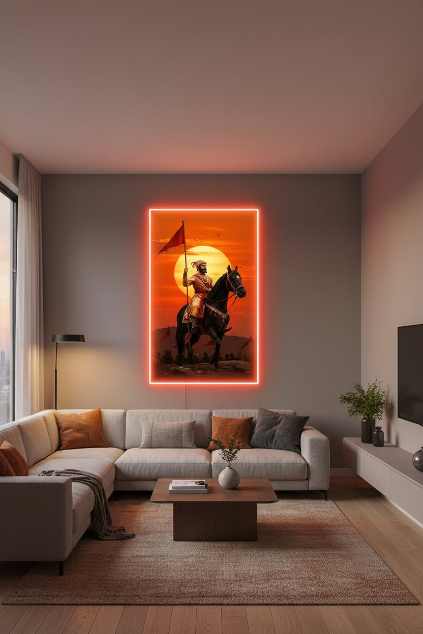 Shivaji Maharaj UV print Neon Sign. Neonsignsindia