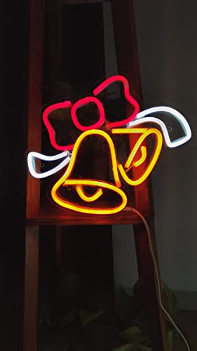 Neon Sign Merry Christmas Led Neon Sign Light Xmas Sign Lights for Wreath Gift Yard Decor | Christmas Decorations| Lights | Tree Decoration Items | Party, Home Decor (Christmas Tree Bell(8x8 inch))