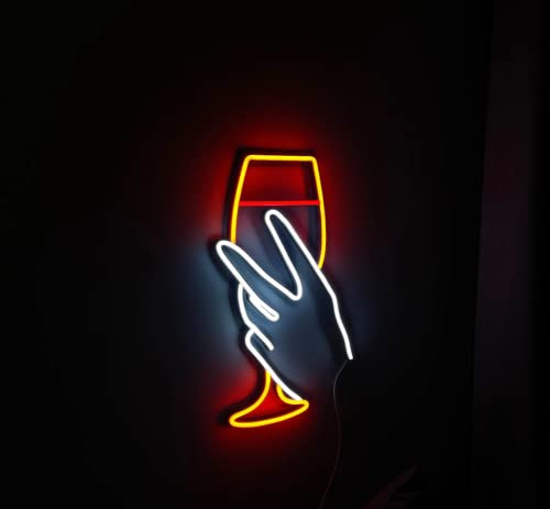 Winee bar neon sign decor bedroom Restaurant Sign wall decor winee led Pubb neon sign wall light Red Winee Kitchen Decor Abstract Line Art