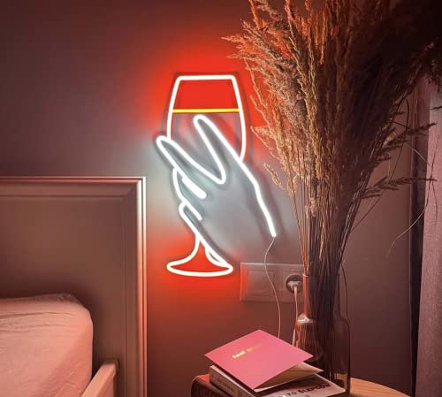Winee bar neon sign decor bedroom Restaurant Sign wall decor winee led Pubb neon sign wall light Red Winee Kitchen Decor Abstract Line Art