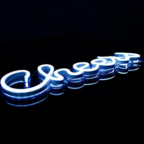 LED Neon Cheers Sign Light Up Letters Neon Sign for Home Bar Decor Moulded Acrylic Neon Light Wall Sign USB Operated with Switch Party Lights (Cool White) - Neonsignsindia