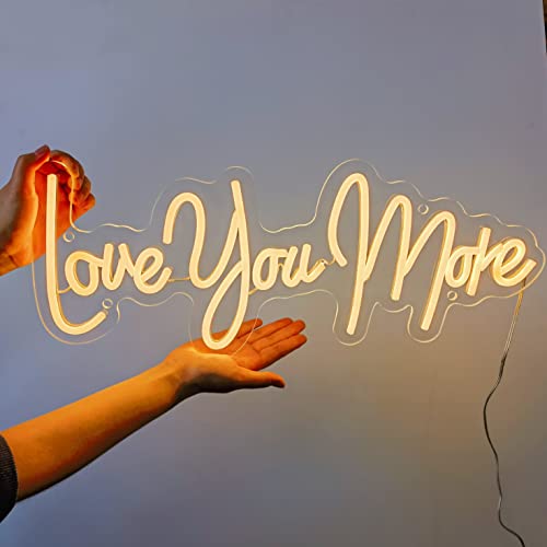 Love You More Neon Signs (20x8 in)