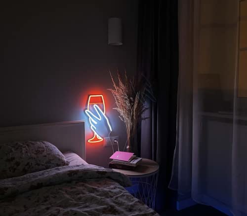 Winee bar neon sign decor bedroom Restaurant Sign wall decor winee led Pubb neon sign wall light Red Winee Kitchen Decor Abstract Line Art