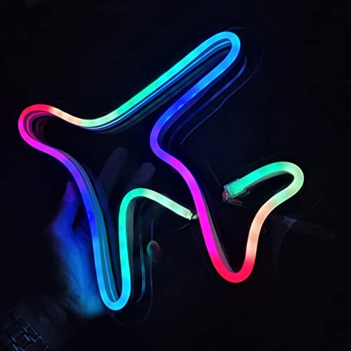 Airplane Multi Colour Mobile Controlled (10x12 inches) - Neon signs india