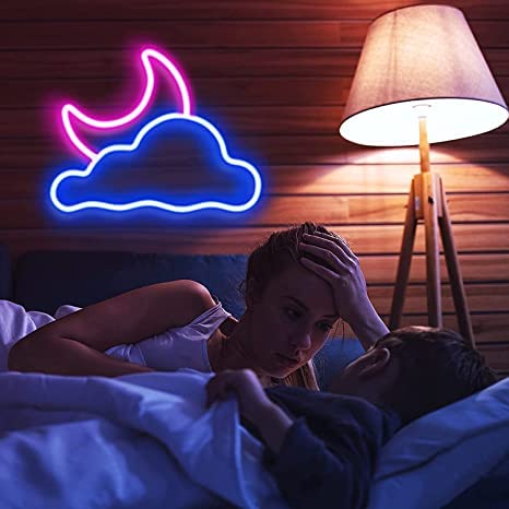 Cloud and Moon Led Neon signs/ Neon Lights 12x14 inches