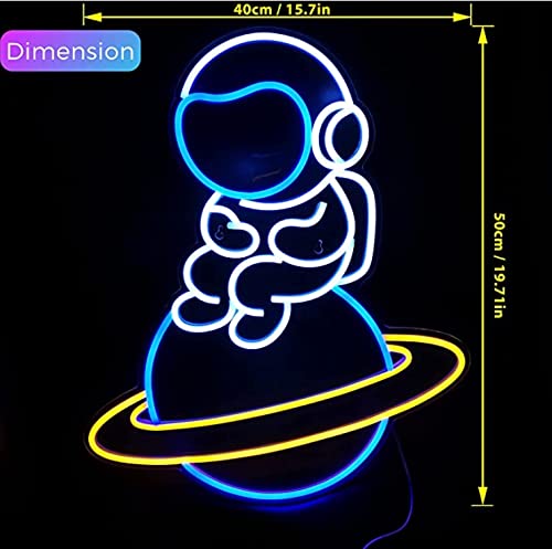 Astronaut on a Planet Neon Sign (12x18 inches)