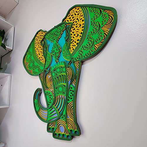 Wooden Wall Art Hanging Wall Home Decoration Living Room, Office , Hotel (18x 18 inch ELEPHANT)