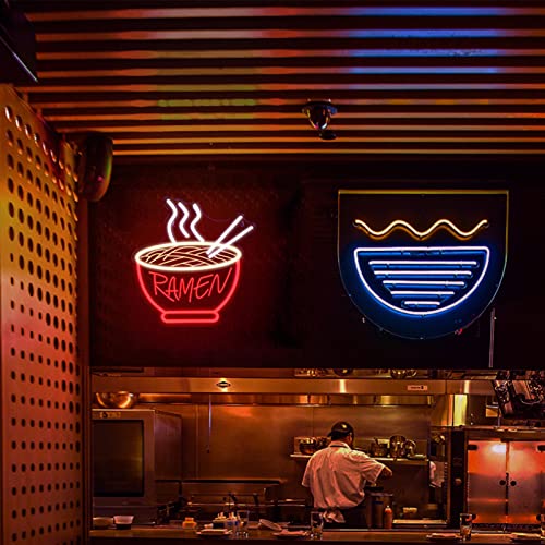 Red Ramen Neon Sign - IMEGINA 3D Dimmable 12V Japanese Neon Signs for Wall Decor 15.3x14.5 Inch, Bright LED Neon Lights for Restaurant, Window, Shop, Dinning Room - Neonsignsindia
