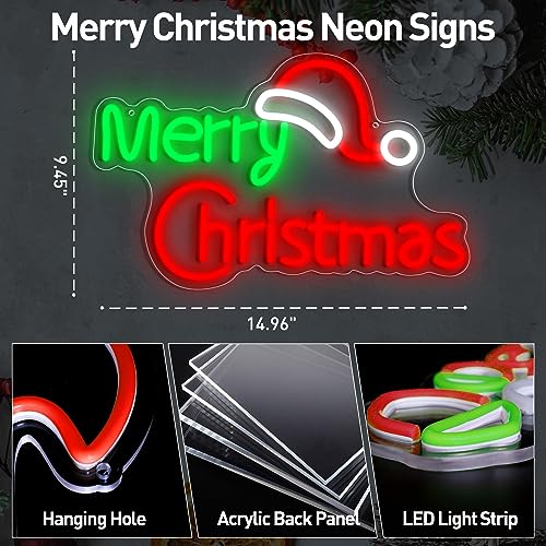 Merry Christmas Neon Signs 15" × 10"