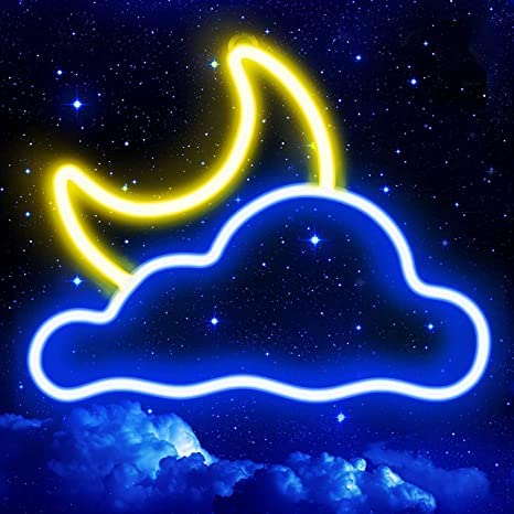 Cloud and Moon Led Neon signs/ Neon Lights 12x14 inches