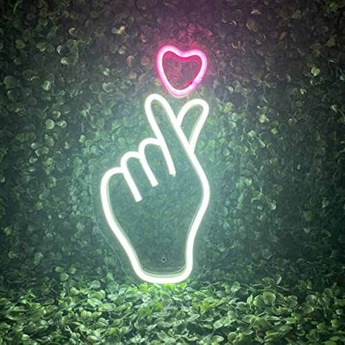 BTS Hand K-Pop Heart Hand neon light (6x12 inches)