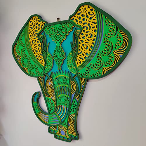 Wooden Wall Art Hanging Wall Home Decoration Living Room, Office , Hotel (18x 18 inch ELEPHANT)