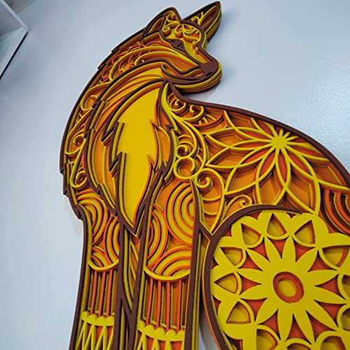 Wooden Wall Art Hanging Wall Home Decoration Living Room, Office , Hotel, Restaurant (18x18 inch FOX)