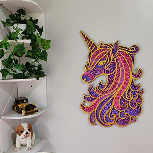 3D Unicorn Design Wooden Wall Art Hanging Decor For Home & Office