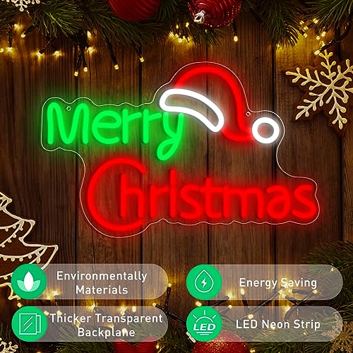 Merry Christmas Neon Signs 15" × 10"