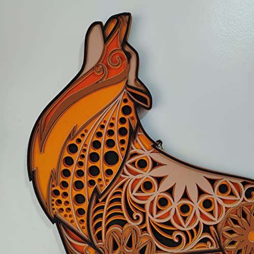 Wooden Wall Art Hanging Wall Home Decoration Living Room, Office , Hotel, Restaurant (18x18 inch Standing FOX)